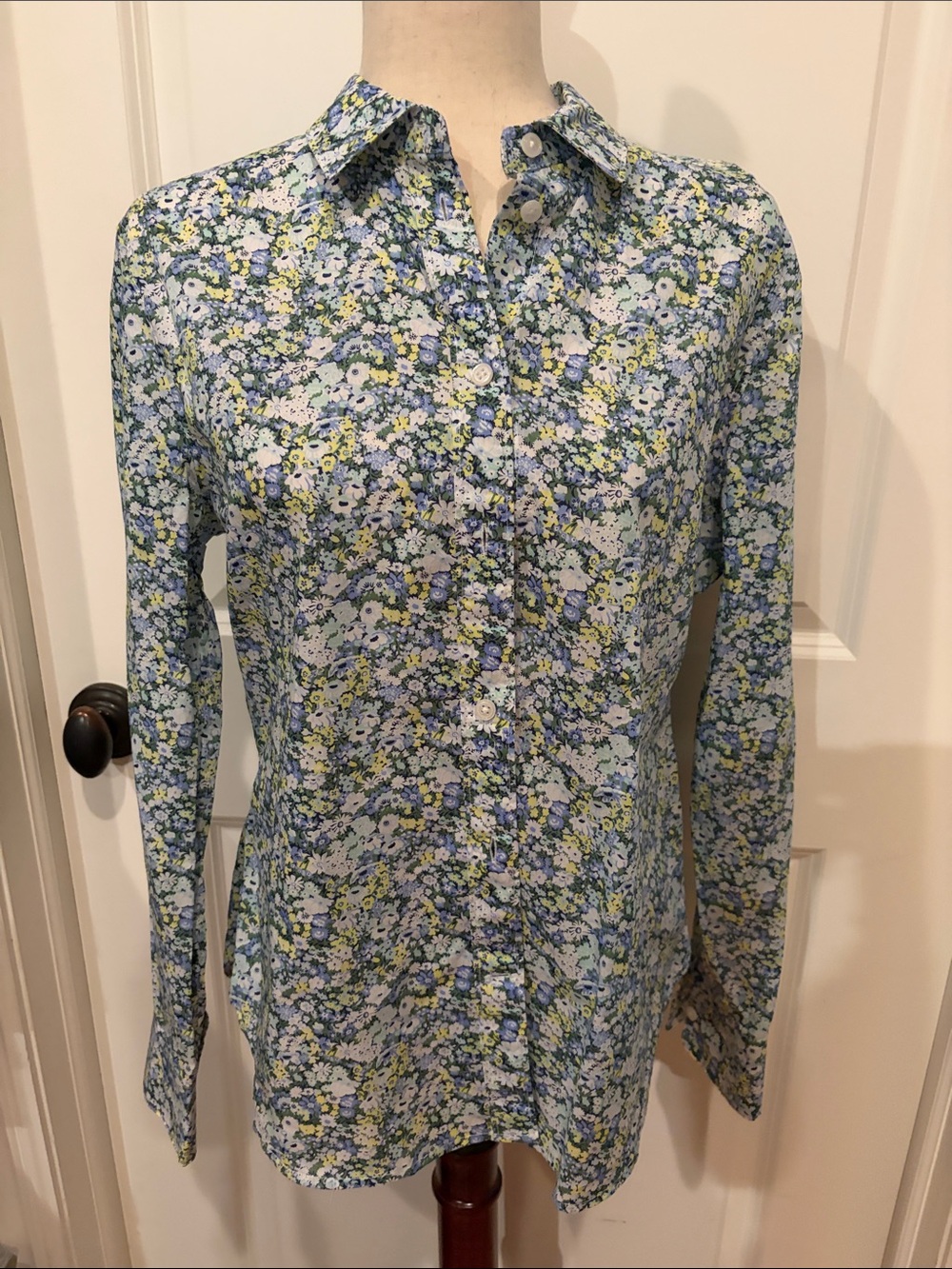 JCrew Liberty print Floral Button-Down Shirt in Blue and Green - size 10 - NWT